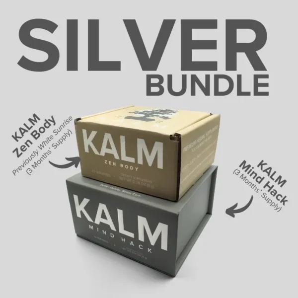 KALM Silver Bundle. Mind Hack. White Sunrise. Body Zen. Better than MAGU. Top Supplement for Anxiety.